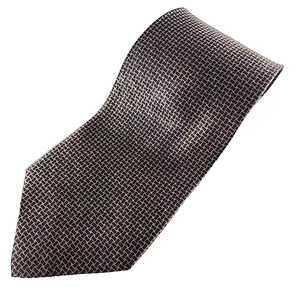 Tongue Tied Gold & Black Patterned Silk Tie Necktie - Like New
